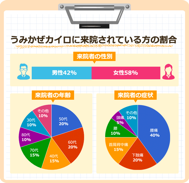 横須賀うみかぜカイロ来院割合 横須賀うみかぜカイロ来院割合